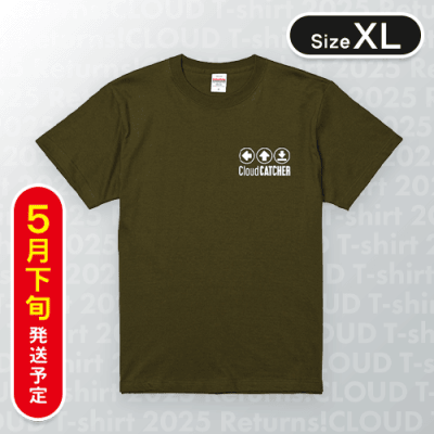 【カーキ/XL】PlayButtonTシャツ　※5月下旬発送