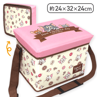【ピンク】トムとジェリー 保冷保温収納BOXチェアVer.3