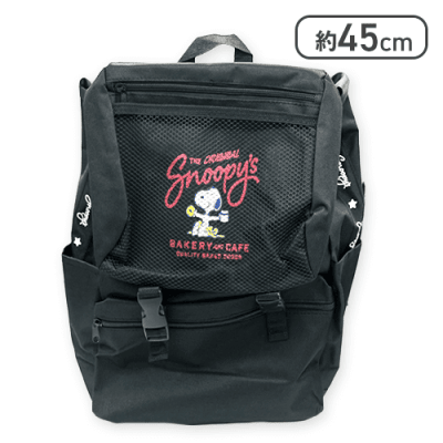 【レッド】スヌーピー フラップ型メッシュリュック3