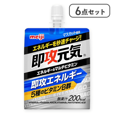 【6点セット】即攻元気ゼリー エネルギー＆マルチビタミン マスカット風味※賞味期限:2026/05/31