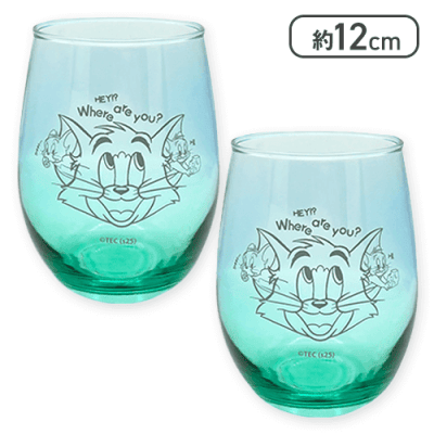 【ブルー＆グリーン】トム＆ジェリー グラデーションペアグラス