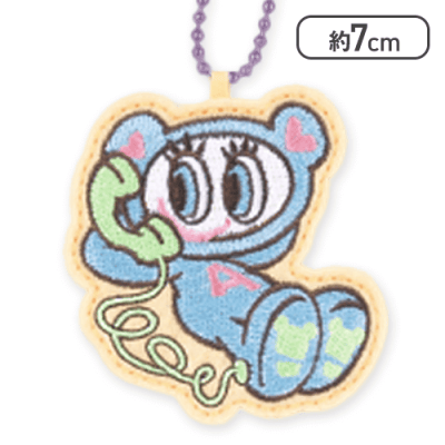 【単品配送不可】【ナカムラくん(もしもし)】エンジェルブルー 刺繍キーホルダー