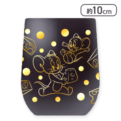【ブラック＆ゴールド】トム＆ジェリー　キラキラメッキグラス