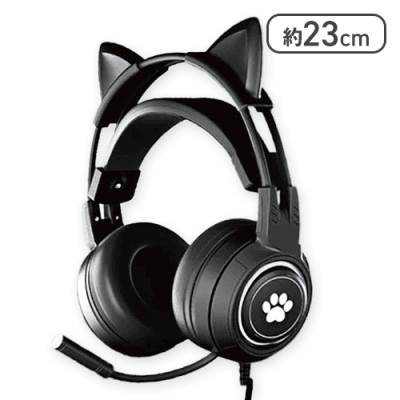【ブラック】ゲーミングキャットヘッドセット