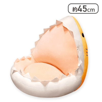 【オレンジ】がぶがぶシャーククッションpastelcolor