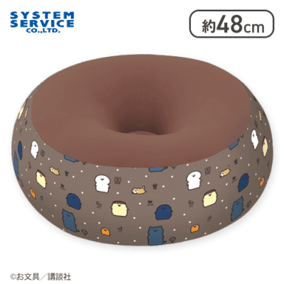 【ブラウン】お文具といっしょ ビーズクッションXL プレミアムDX