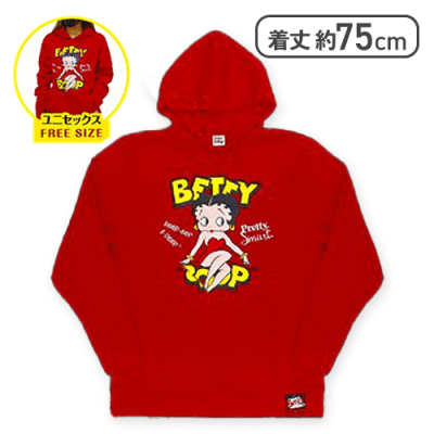 【レッド】ベティーブープスウェットパーカー