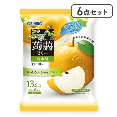 【6点セット】ぷるんと蒟蒻ゼリーパウチ 豊水梨※賞味期限:2026/06/30
