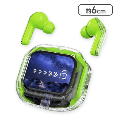 【ビビッドグリーン】BT スクリーンイヤホン VIVID