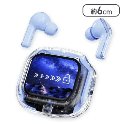 【クールブルー】BT スクリーンイヤホン VIVID