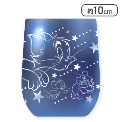 【ブルー＆シルバー】トム&ジェリーキラキラメッキグラス 
