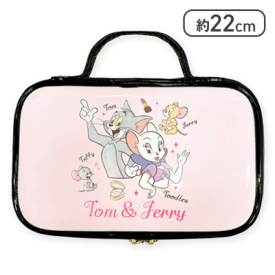 【コーラルピンク】トム＆ジェリー ドレッサーポーチ