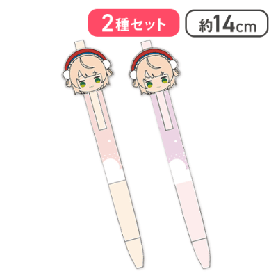 【オレンジ＆ピンク(ノーマル)】しぐれうい ラバーマスコット付きボールペン