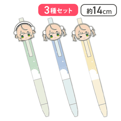 【グリーン(私服)＆ブルー(ロリ)＆イエロー(ロリ)】しぐれうい ラバーマスコット付きボールペン