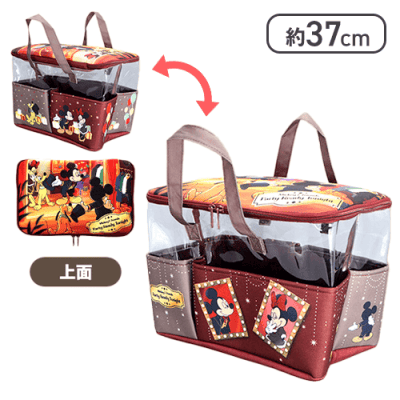 【レッド】ミッキー＆フレンズ Party Ready Tonight 大きなポッケ付きバスケット