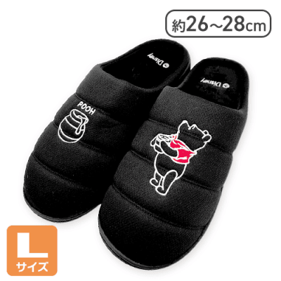 【ブラック(L)】POOH あったかサンダル2025