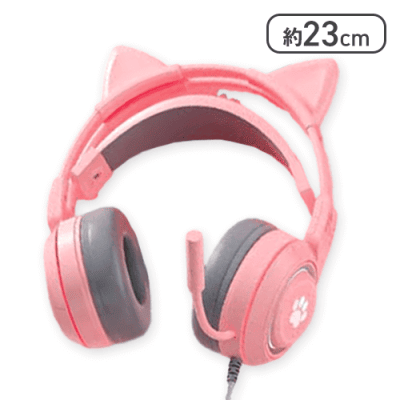 【ピンク】ゲーミングキャットヘッドセット
