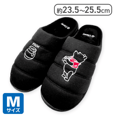【ブラック(M)】POOH あったかサンダル2025