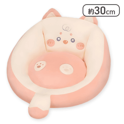 【ピンク】もちもちにゃんこのチェアクッション