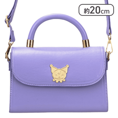【パープル】クロミ 持ち手付きロングストラップショルダープレートバッグ