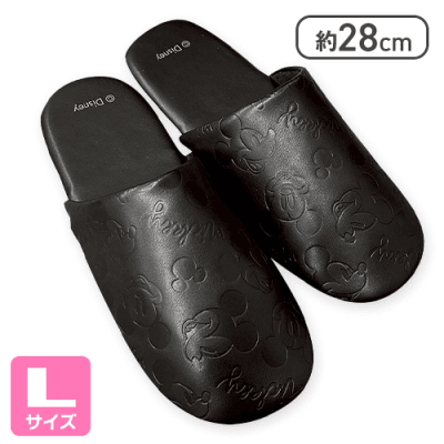 【ミッキー(L)】ディズニーレザールームシューズ