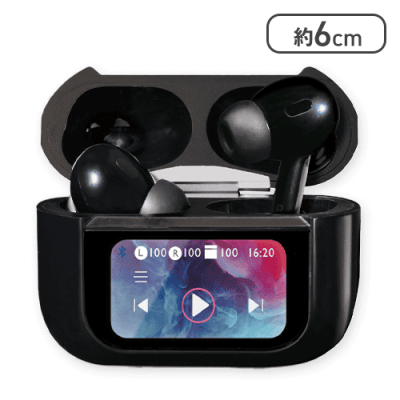 【ブラック】液晶タッチパネル付き　TWSイヤホン　Awesome3