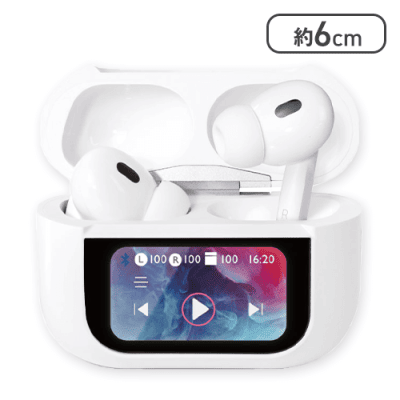 【ホワイト】液晶タッチパネル付き　TWSイヤホン　Awesome3