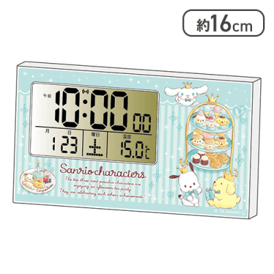 【ブルー】サンリオキャラクターズ　横型電波クロック