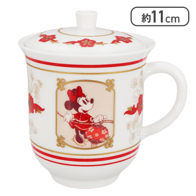 【ミニー】ミッキーマウス＆ミニーマウス アジアンスタイル ふた付き茶器風マグカップ
