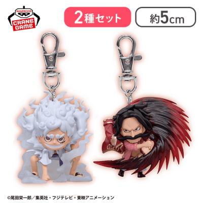 ルフィ＆ロジャー】ワンピース フィギュアキーホルダー-モンキー・D