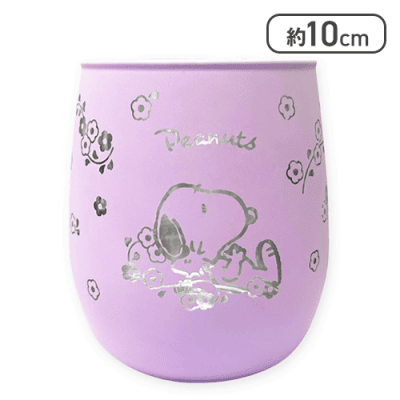 【ラベンダー×シルバー】スヌーピー　キラキラメッキグラス2