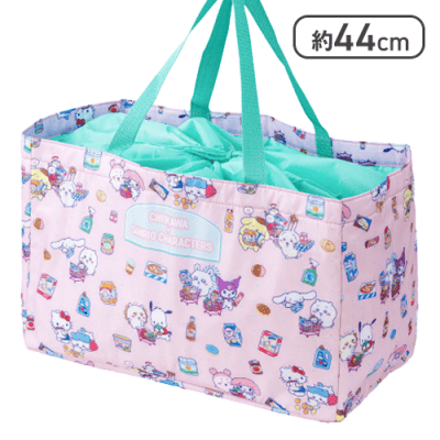 【ピンク】ちいかわ×サンリオキャラクターズレジかごバッグ