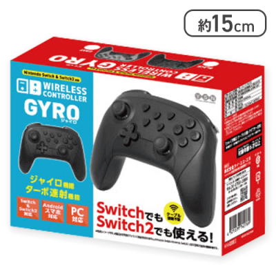 【ブラック】SWITCH2対応　ワイヤレスコントローラーGYRO
