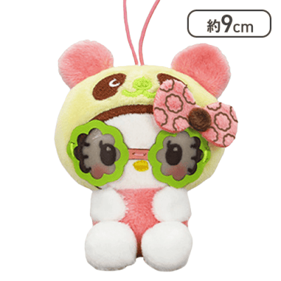 【フラワー】パンダ ハローキティ レトロサングラスマスコット