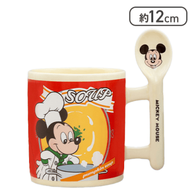 【レッド】ミッキーマウス Pop Pop Supermarket！ スープ缶風マグカップ