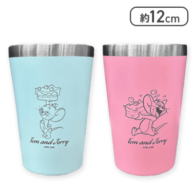 【水色・桃色】トム＆ジェリー　なかよしステンレスペアタンブラー3