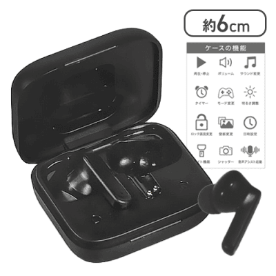 【ブラック】液晶タッチパネル付き TWSイヤホン Awesome4