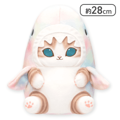 【1人1個まで】【パステルマーブル】mofusandパステルサメにゃんBIGぬいぐるみ