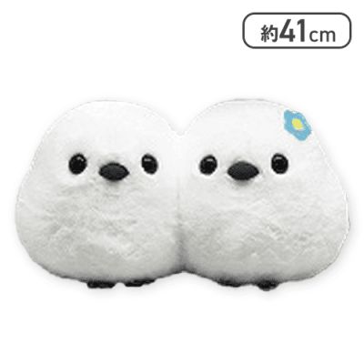 【シマちゃん&しまゑ(青いお花)】ふくふくシマエナガよりそいツインBIG