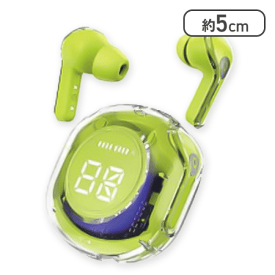 【グリーン】ライティングTWSクリアイヤフォン