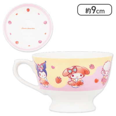 サンリオキャラクターズ いちごみるくメルトティーカップ＆ソーサー
