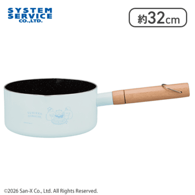 【ブルー】すみっコぐらし たぬきのまんまるレストラン IH対応ミルクパン