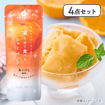 【4点セット】フルーツパーラーの凍らせて食べるシャーベット 島そだち※賞味期限:2026/12/29
