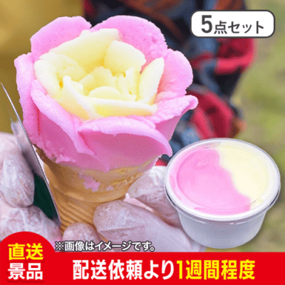 【5点セット】児玉冷菓のババヘラアイス2色アイスカップ(いちご＆バナナ味)：直送