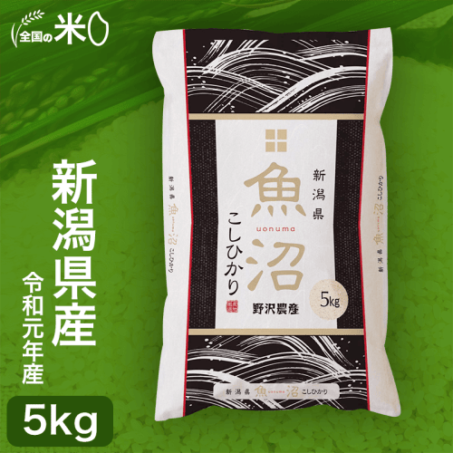 【全国の米】新潟県産 魚沼産コシヒカリ 5kg 令和元年産