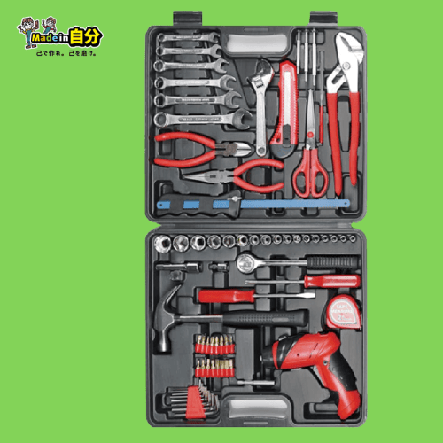 【Made in 自分】アトラス ホームツールセット67PCS(電池式ドライバー付)