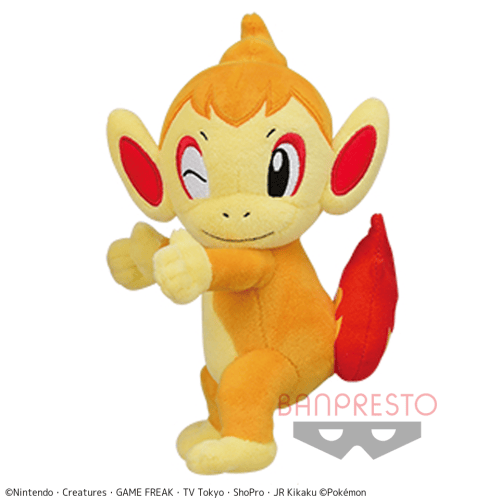【B:ヒコザル】ポケットモンスター ほぺぴた ぬいぐるみ〜ヤドン・ヒコザル・ツタージャ・サルノリ〜