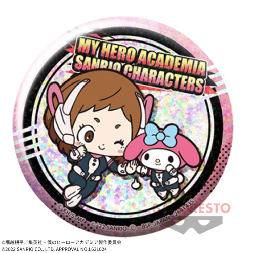 【麗日お茶子×マイメロディ】僕のヒーローアカデミア×サンリオキャラクターズ ホログラム缶バッジ