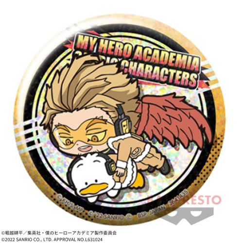 【ホークス×あひるのペックル】僕のヒーローアカデミア×サンリオキャラクターズ ホログラム缶バッジ