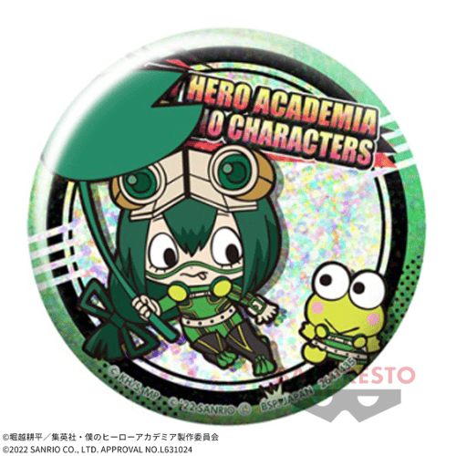 【蛙吹梅雨×けろけろけろっぴ】僕のヒーローアカデミア×サンリオキャラクターズ ホログラム缶バッジ